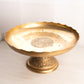 Vintage Extra Large Brass Compote with Floral Designs in Center and on Base