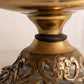Vintage Extra Large Brass Compote with Floral Designs on Rim and Base