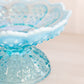 Vintage Fenton Blue Opalescent Glass Hobnail Candle Bowl Compote