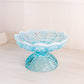Vintage Fenton Blue Opalescent Glass Hobnail Candle Bowl Compote