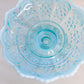 Vintage Fenton Blue Opalescent Glass Hobnail Candle Bowl Compote