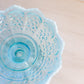 Vintage Fenton Blue Opalescent Glass Hobnail Candle Bowl Compote