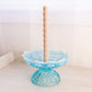 Vintage Fenton Blue Opalescent Glass Hobnail Candle Bowl Compote