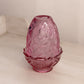 Vintage Fenton Dark Pink Glass Inverted Strawberry Fairy Lamp