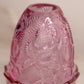 Vintage Fenton Dark Pink Glass Inverted Strawberry Fairy Lamp