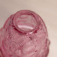 Vintage Fenton Dark Pink Glass Inverted Strawberry Fairy Lamp