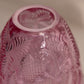 Vintage Fenton Dark Pink Glass Inverted Strawberry Fairy Lamp