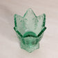 Vintage Fenton Glass Green Floral 2-Way Candleholder