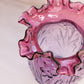 Vintage Fenton Glass Large Pink Purple Mulberry Daffodil Flower Vase