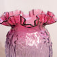Vintage Fenton Glass Large Pink Purple Mulberry Daffodil Flower Vase