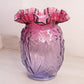 Vintage Fenton Glass Large Pink Purple Mulberry Daffodil Flower Vase