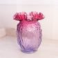 Vintage Fenton Glass Large Pink Purple Mulberry Daffodil Flower Vase