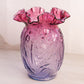 Vintage Fenton Glass Large Pink Purple Mulberry Daffodil Flower Vase