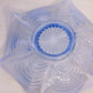 Vintage Fenton Glass Light Blue Opalescent Reverse Drape Dish Bowl with Ruffle Edge