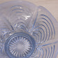 Vintage Fenton Glass Light Blue Opalescent Reverse Drape Dish Bowl with Ruffle Edge