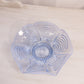 Vintage Fenton Glass Light Blue Opalescent Reverse Drape Dish Bowl with Ruffle Edge
