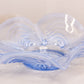 Vintage Fenton Glass Light Blue Opalescent Reverse Drape Dish Bowl with Ruffle Edge