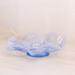 Vintage Fenton Glass Light Blue Opalescent Reverse Drape Dish Bowl with Ruffle Edge