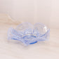 Vintage Fenton Glass Light Blue Opalescent Reverse Drape Dish Bowl with Ruffle Edge