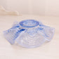 Vintage Fenton Glass Light Blue Opalescent Reverse Drape Dish Bowl with Ruffle Edge
