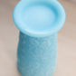 Vintage Fenton Light Blue Matte Glass Vase with Peacock and Floral Designs