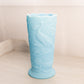 Vintage Fenton Light Blue Matte Glass Vase with Peacock and Floral Designs