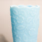 Vintage Fenton Light Blue Matte Glass Vase with Peacock and Floral Designs