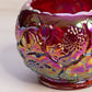 Vintage Fenton Small Red Amberina Carnival Glass Water Lily Rose Bowl (Glows)