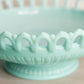 Vintage Fostoria Randolph Aqua Milk Glass Large Bowl with Lattice Edge