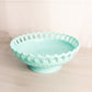 Vintage Fostoria Randolph Aqua Milk Glass Large Bowl with Lattice Edge