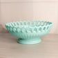 Vintage Fostoria Randolph Aqua Milk Glass Large Bowl with Lattice Edge