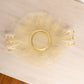 Vintage Fostoria Topaz Yellow Glass Plate Platter with 2 Handles and Fancy Etching