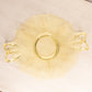 Vintage Fostoria Topaz Yellow Glass Plate Platter with 2 Handles and Fancy Etching