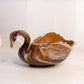 Vintage Imperial Glass Large Brown Slag Swan Bowl or Planter