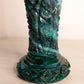 Vintage Imperial Glass Large Green Slag Glass Vase with Sawtooth Edge