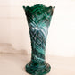 Vintage Imperial Glass Large Green Slag Glass Vase with Sawtooth Edge