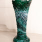 Vintage Imperial Glass Large Green Slag Glass Vase with Sawtooth Edge
