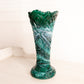 Vintage Imperial Glass Large Green Slag Glass Vase with Sawtooth Edge