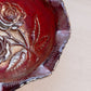 Vintage Imperial Glass Red Iridescent Open Rose Bowl with Ruffle Edge