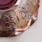 Vintage Imperial Glass Red Iridescent Open Rose Bowl with Ruffle Edge