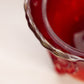 Vintage Imperial Red Amberina Slag Glass Lidded Dish
