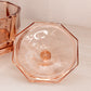 Vintage Indiana Octagonal Peachy Pink Glass Lidded Dish