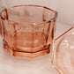 Vintage Indiana Octagonal Peachy Pink Glass Lidded Dish