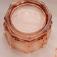 Vintage Indiana Octagonal Peachy Pink Glass Lidded Dish