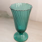 Vintage Jeannette Glass Large Swirl Ultramarine Blue Green Teal Footed Vase