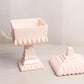 Vintage Jeannette Glass Medium Shell Pink Milk Glass Wedding Box