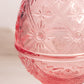 Vintage LE Smith Glass Large Pink Lidded Footed Egg Dish