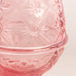 Vintage LE Smith Glass Large Pink Lidded Footed Egg Dish
