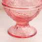 Vintage LE Smith Glass Large Pink Lidded Footed Egg Dish
