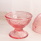Vintage LE Smith Glass Large Pink Lidded Footed Egg Dish